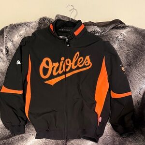Majestic Orioles Black-Orange Performance Apparel Jacket (Team Issued)